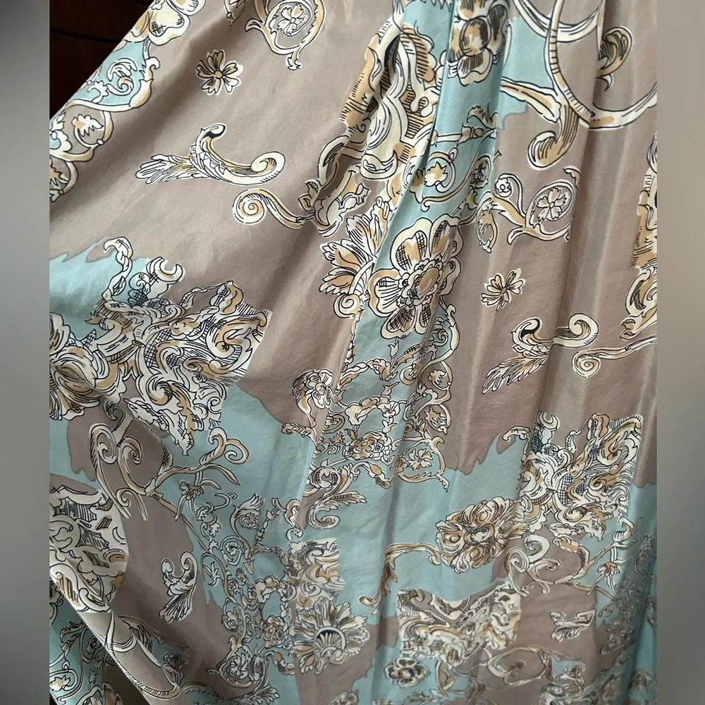 100% Silk 1990s Jennifer Reed Concept Cottagecore Coquette Rococo Print Skirt - Picture 5 of 5